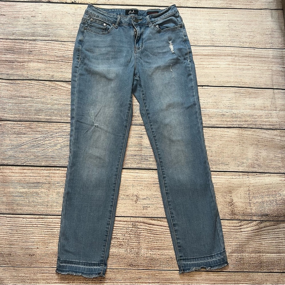 Earl Jeans Y2K Skinny Ankle Distressed Blue Jeans Women’s Size 8 Stretch Denim